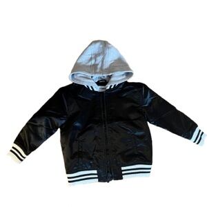 Old Navy Black and Gray Hooded Jacket